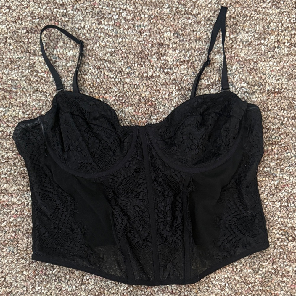 Black Lace Corset Top